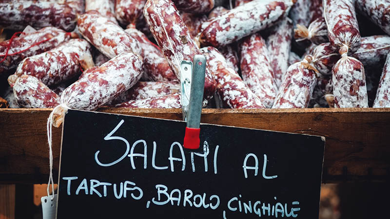 Piemontesiska specialiteter: tryffelsalami